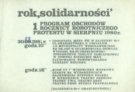 Rok Solidarności: program obchodów 1 rocznicy robotniczego protestu w sierpniu 1980 roku