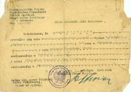 Odpis skrócony aktu urodzenia Szczepana Grzesiaka
