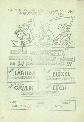 Solidarność społeczną kontrolą władzy - głosuj na jej przedstawicieli!!!