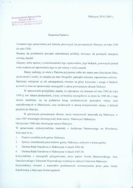 Zarys powojennej historii Malczyc