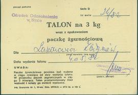 Talon na 3 kg wraz z opakowaniem paczkę żywnościową