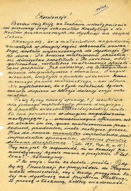 List księdza Muszyńskiego do arcybiskupa Kominka