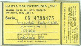 Karta zaopatrzenia M-I