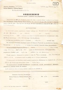 Orzeczenie o określeniu granic i ustaleniu ceny gospodarstwa